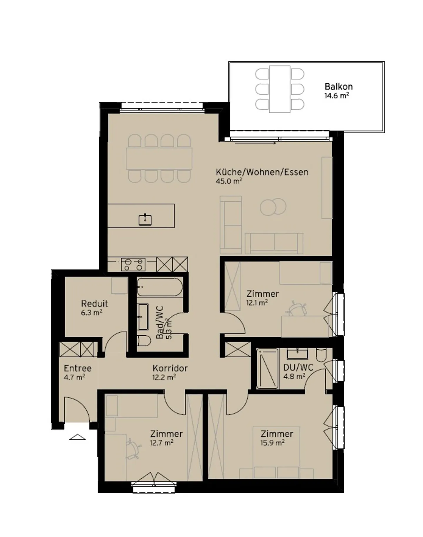 Exclusive Living Experience: New 4.5-Room Apartment - Photo 10 of 11