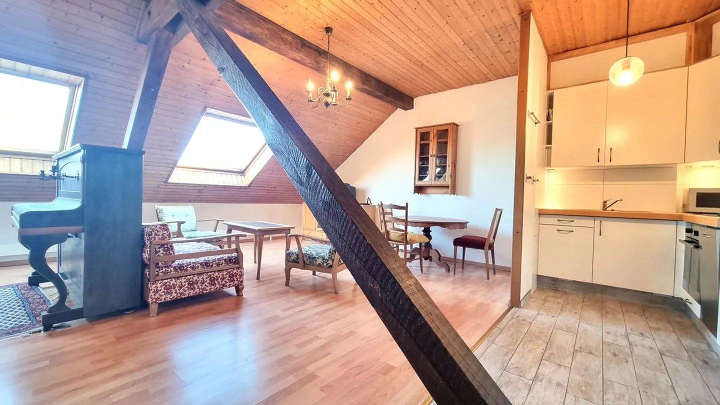 Appartement sous les combles lumineux avec poutres apparentes - Photo 1 sur 13