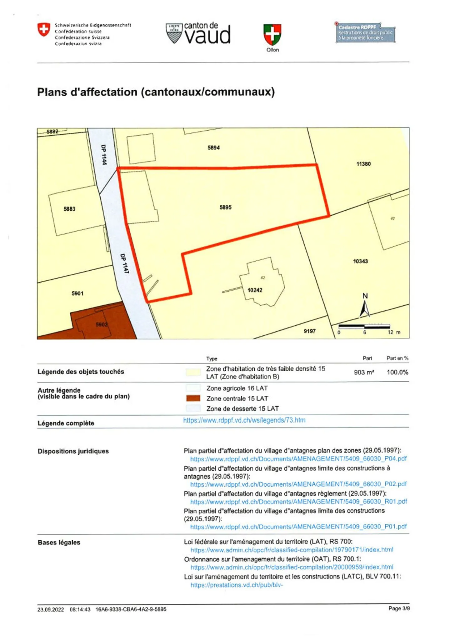Baugrundstück von 893 m² in Ollon, mit Überdachung für zwei Autos und stillgelegtem ländlichen Bereich. - Foto 2 von 5