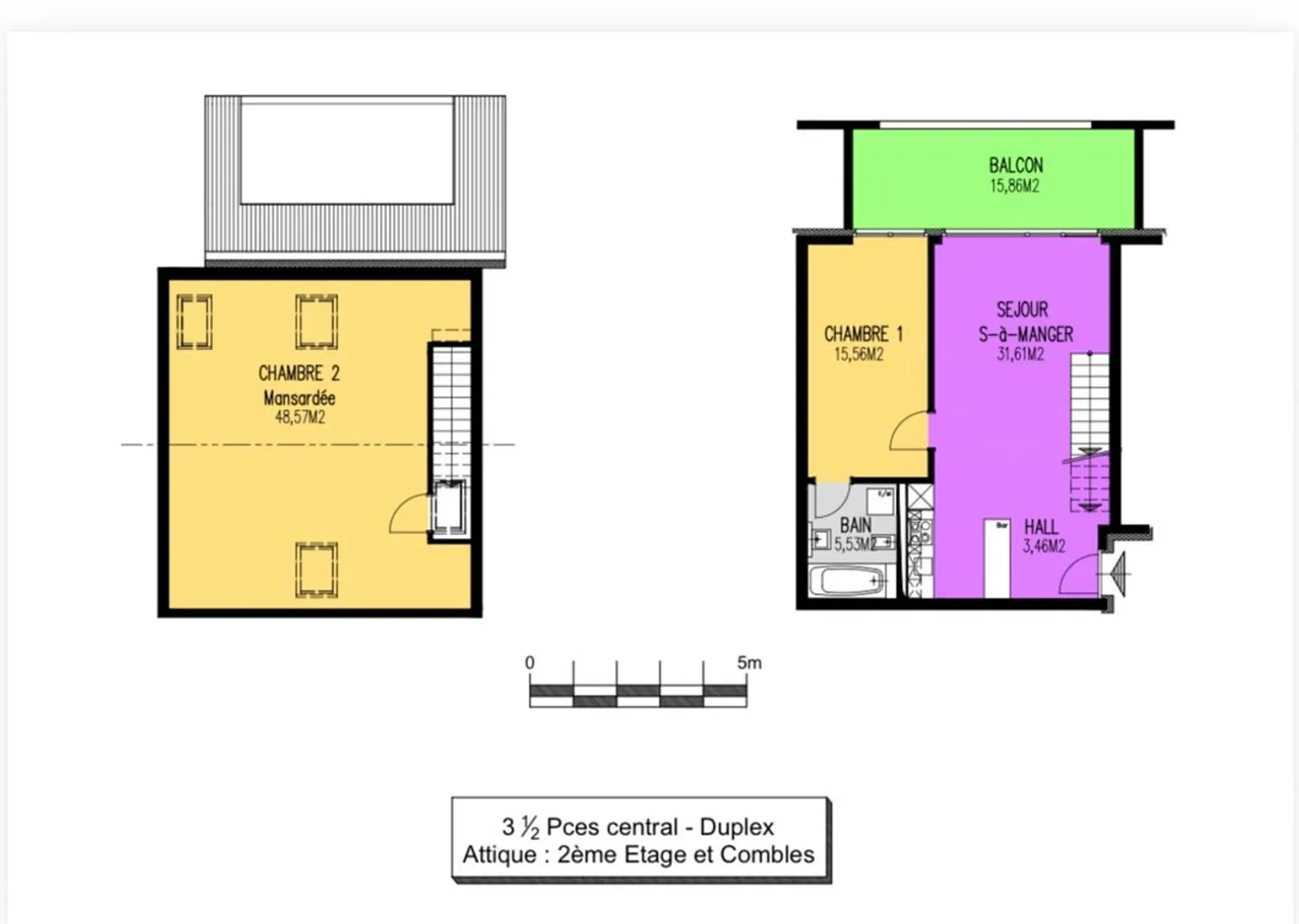 Duplex 3.5 rooms for rent in Belmont-Broye - Photo 1 of 8