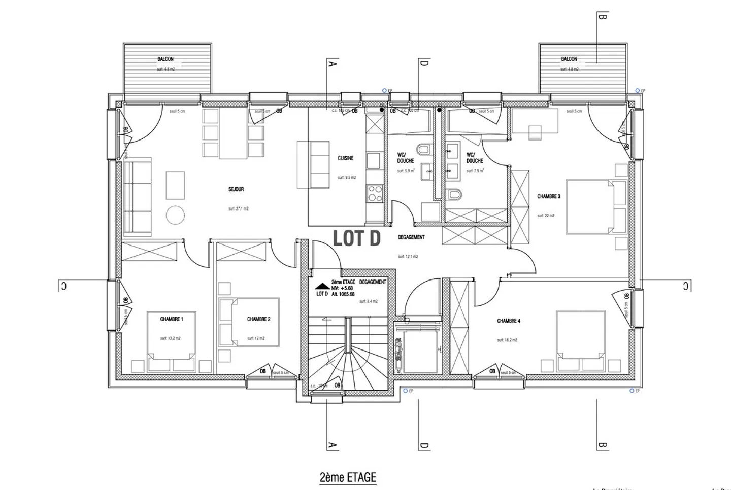 CHALET 1909 - LOT D - 5.5P CON BALCONE - Foto 6 di 6