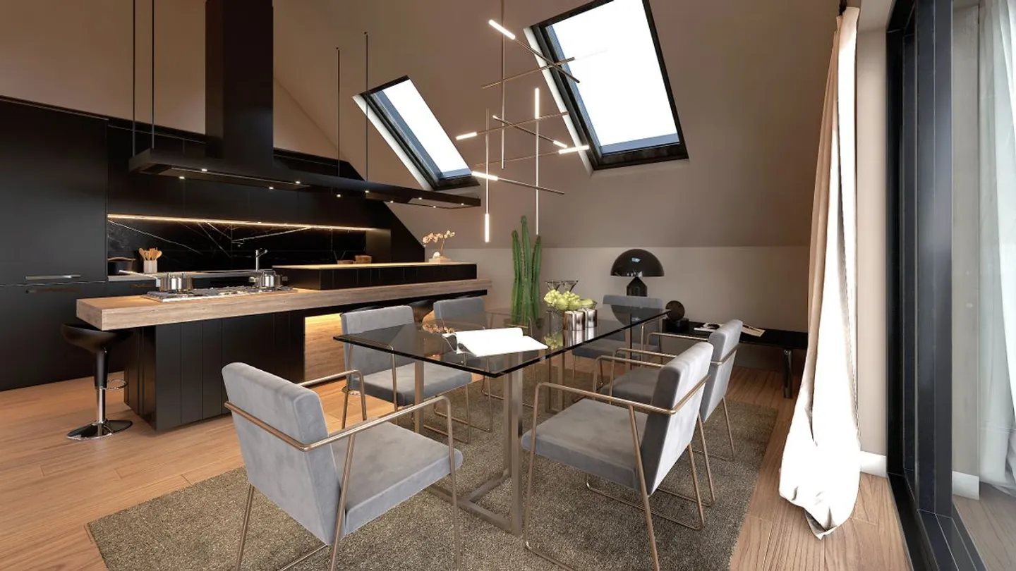 Splendide attique de 5.5 pièces avec grande hauteur sous plafonds et balcons - Foto 4 di 4