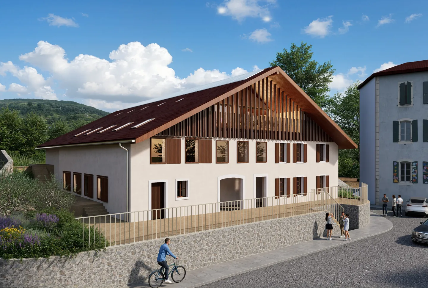 Appartamento 4.5 stanze al piano superiore — Illuminato con vista sulla piazza del villaggio - Foto 2 di 5