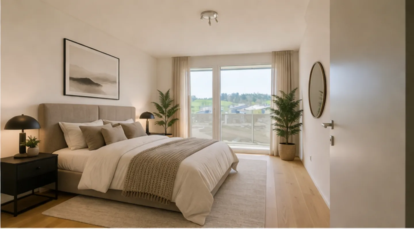 Modern 3.5-room apartment with south balcony, mountain view & garage - Photo 6 of 11