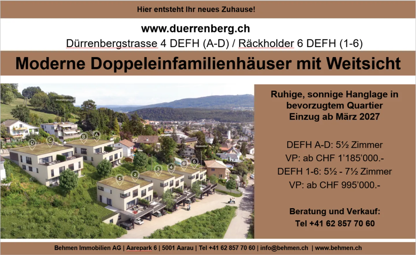 Moderne Doppelhaushälfte mit Weitsicht - Foto 1 von 6