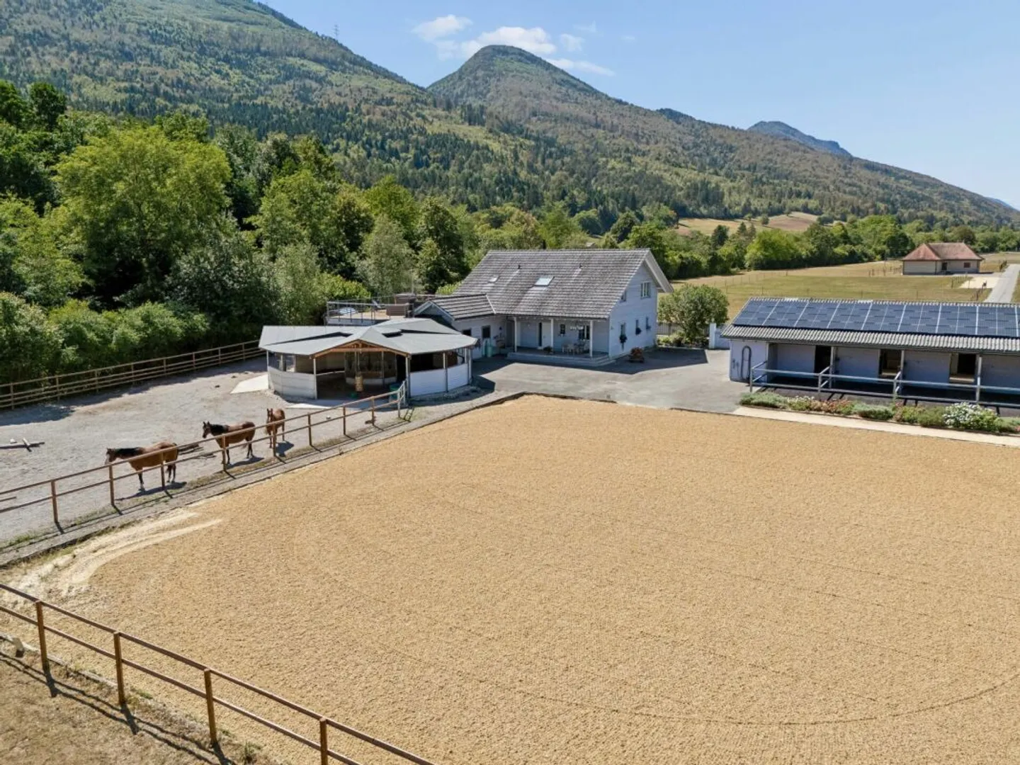 Versatile Equestrian Property with Residential House, Office Loft, and Semi-Covered Riding Arena - Photo 1 of 8