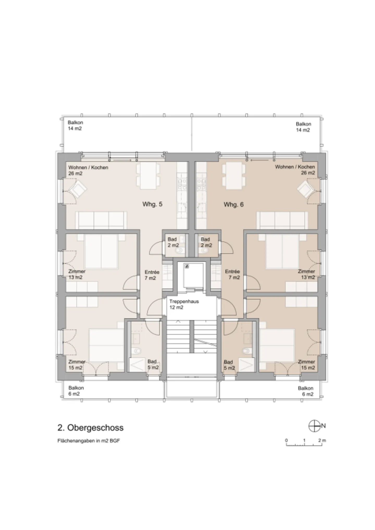 3.5 Zimmer-Neubaumietwohnung Nr. 5 im 2. OG - Photo 6 of 8