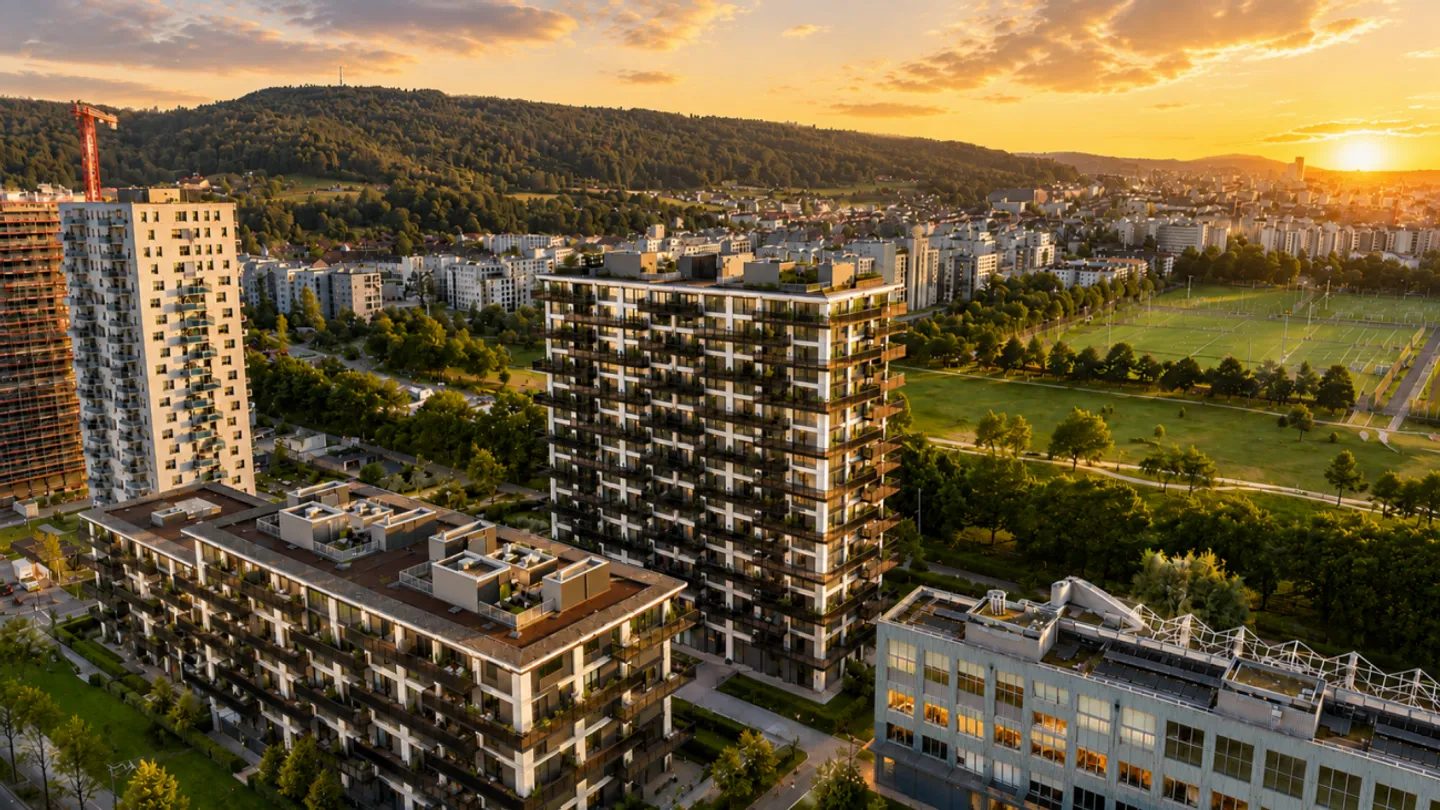 Exclusive 4.5-room condominium with panoramic views, terrace, and Minergie standard in Dübendorf - Photo 1 of 13