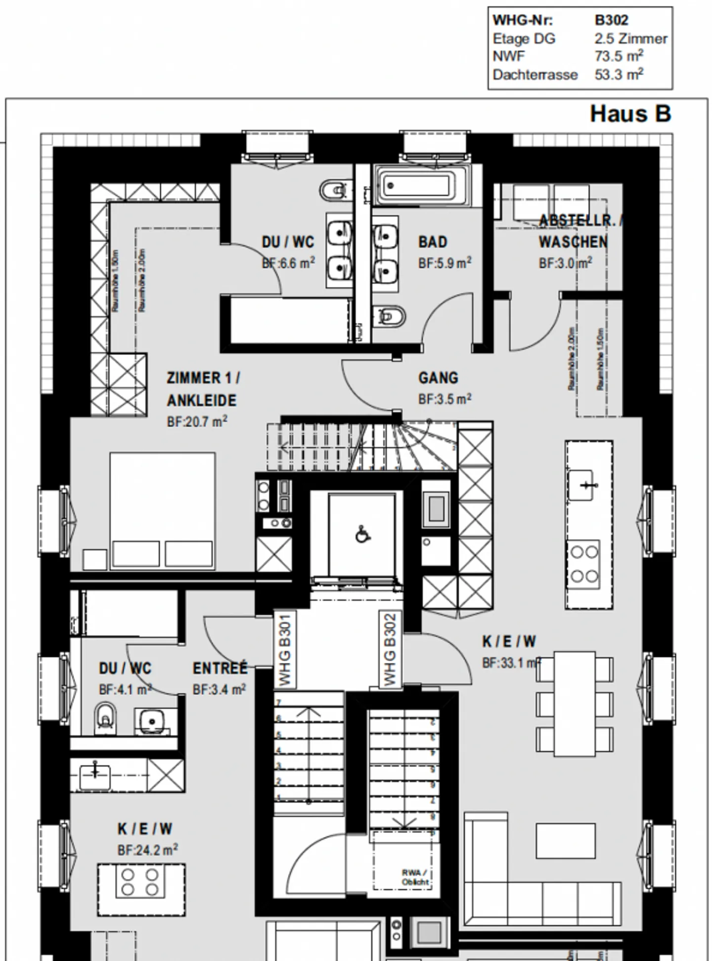 Einzigartige 2.5-Zimmer-Wohnung mit riesiger privater Dachterrasse - Foto 10 von 11