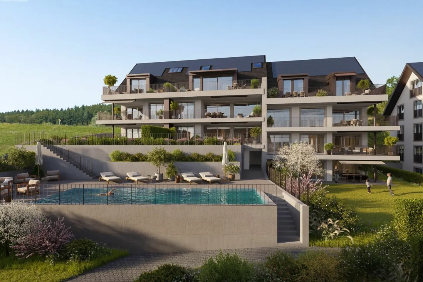 Newly Built VILLAGE RESORT - 3.5-Room Garden Apartment with Pool Access - Photo 1 of 6