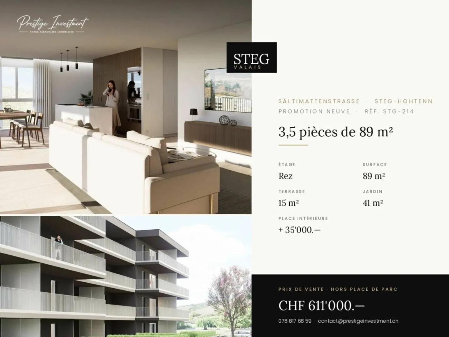 STG-214 ? 3,5 pièces de 89 m² au rez, CHF 611'000.-- - Photo 1 of 5