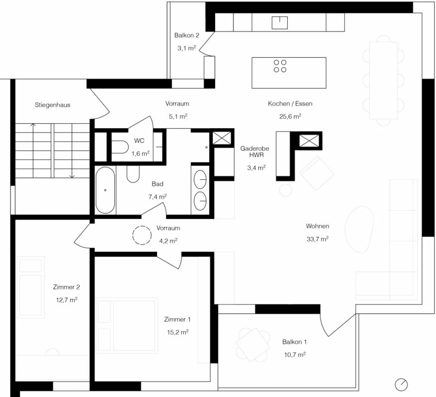 Appartamento di alta qualità con vista panoramica vicino all'università - Foto 8 di 9