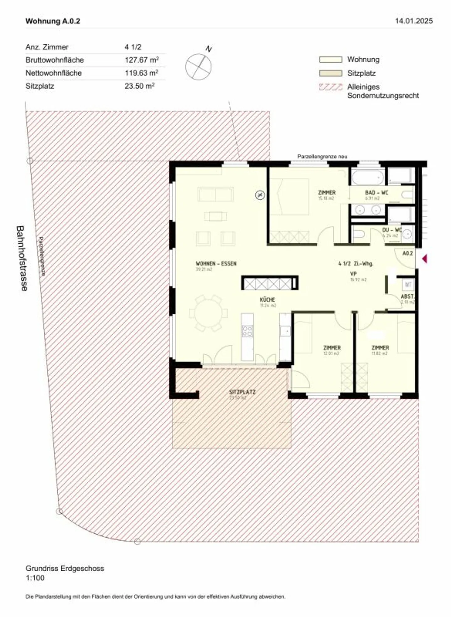 RESERVIERT! Grosszügige 4.5-Zimmer-Traumwohnung in Bäretswil - 155 m² Garten zur Alleinnutzung für Ihre persönliche Wohlfühloase. - Foto 10 von 13