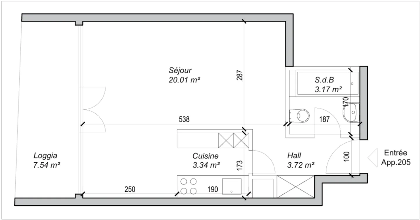 Schöne 2-Zimmer-Wohnung mit Loggia in Vernier! - Foto 2 von 2