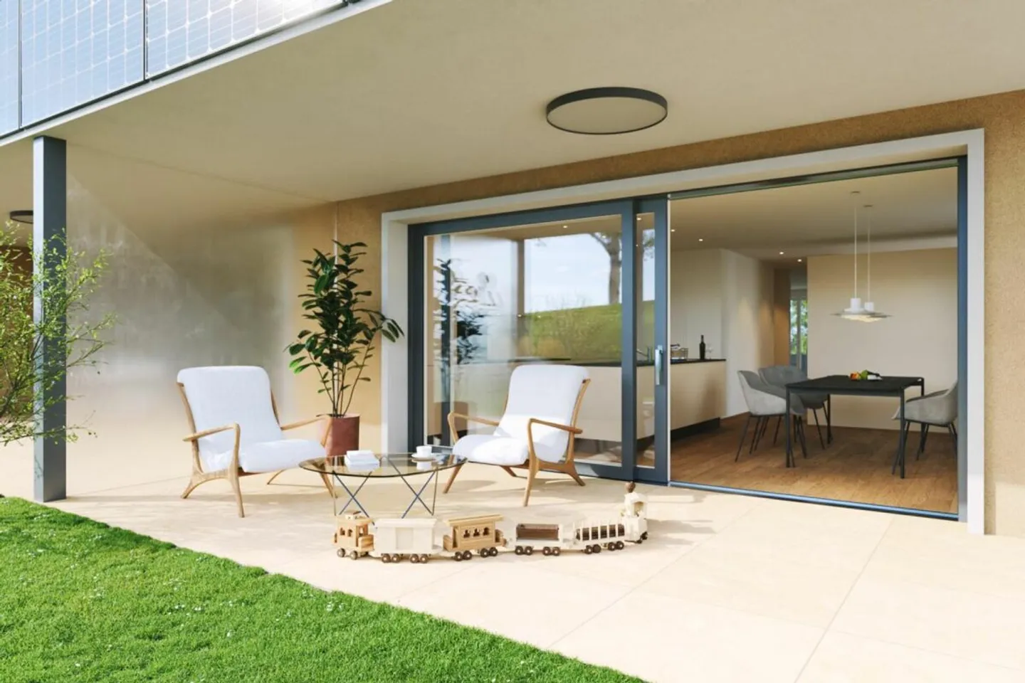 Nouveau projet de construction "Sonnenwiese" - Appartement en duplex de 4,5 pièces au rez-de-chaussée et au 1er étage (Appartement n° 4) - Photo 2 sur 5