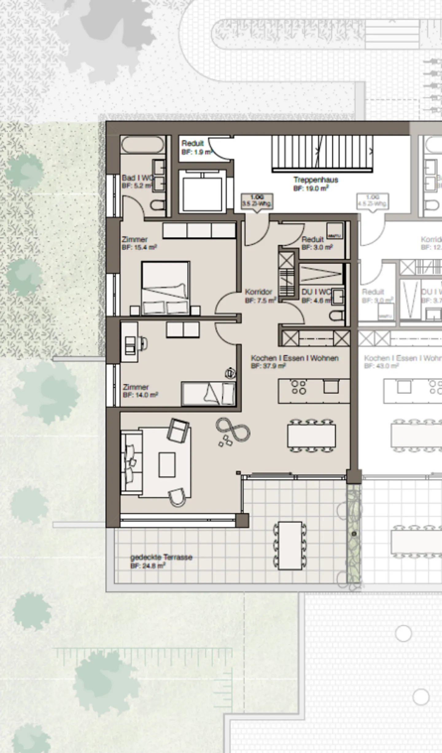 3.5 Zimmer Traumwohnung mit Terrasse - Foto 5 von 5