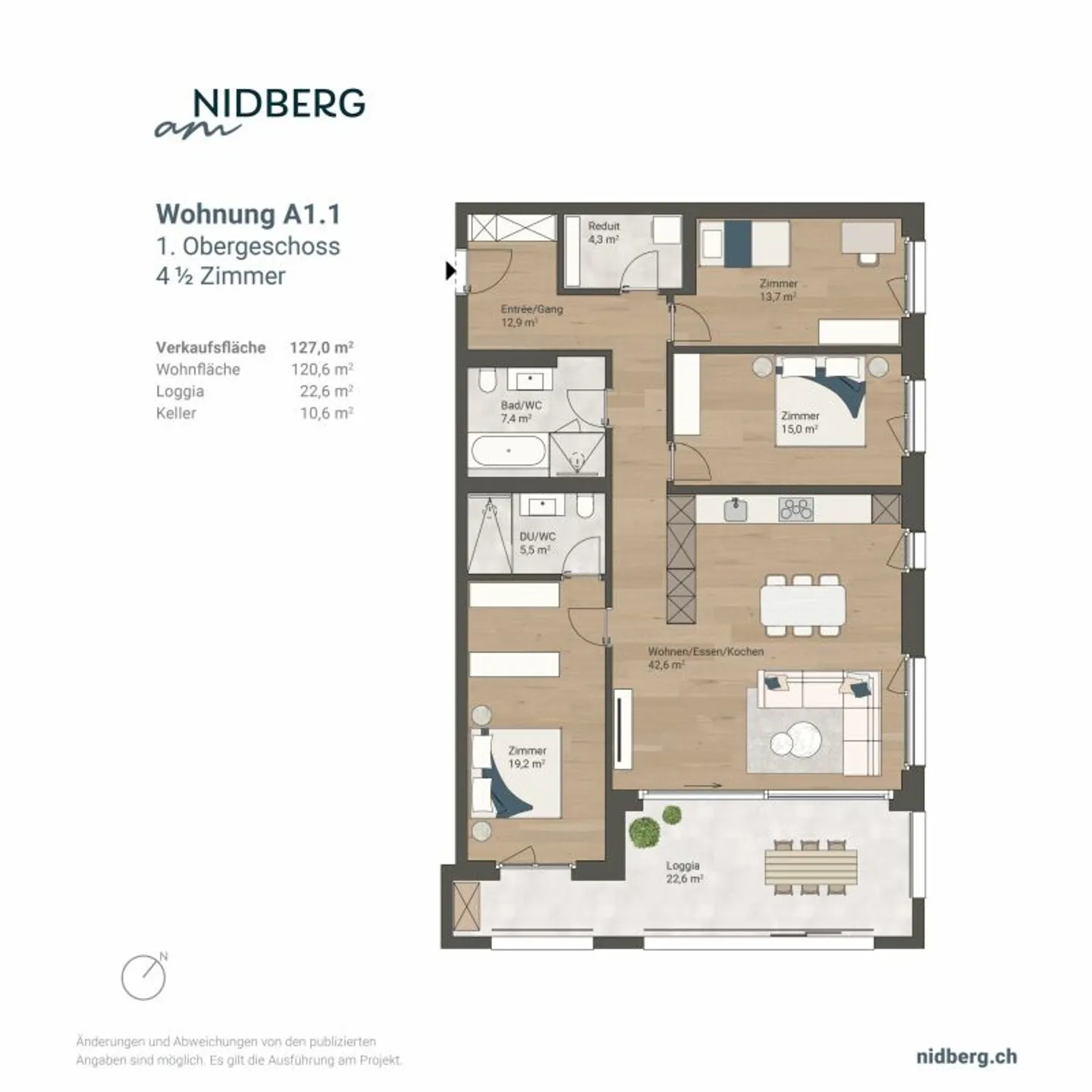 Modernes Apartment in Mels - Foto 6 von 6