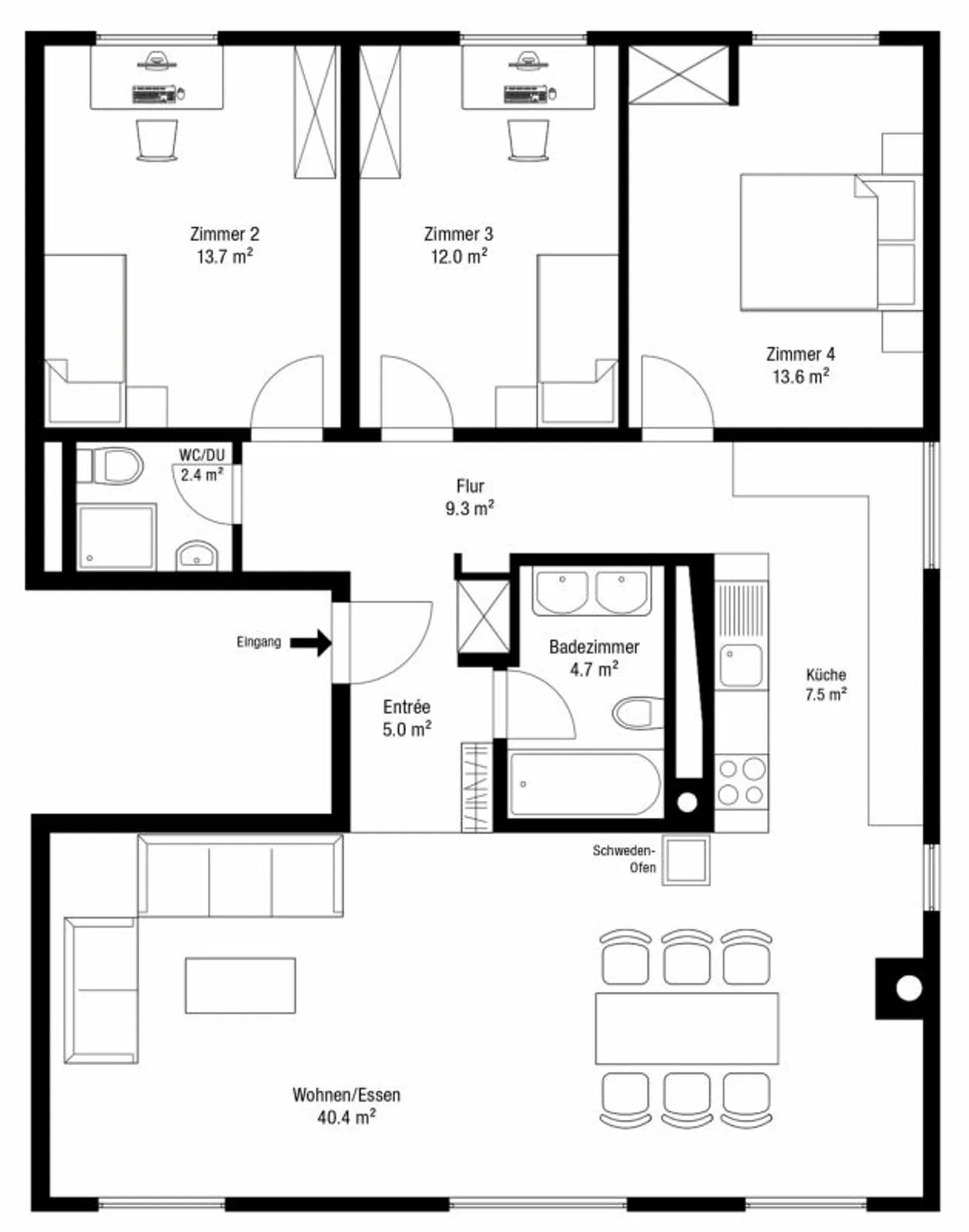 4.5-Zimmer Gartenwohnung mit individuellem Grundriss und grosszügigem Aussensitzplatz - Foto 10 von 10