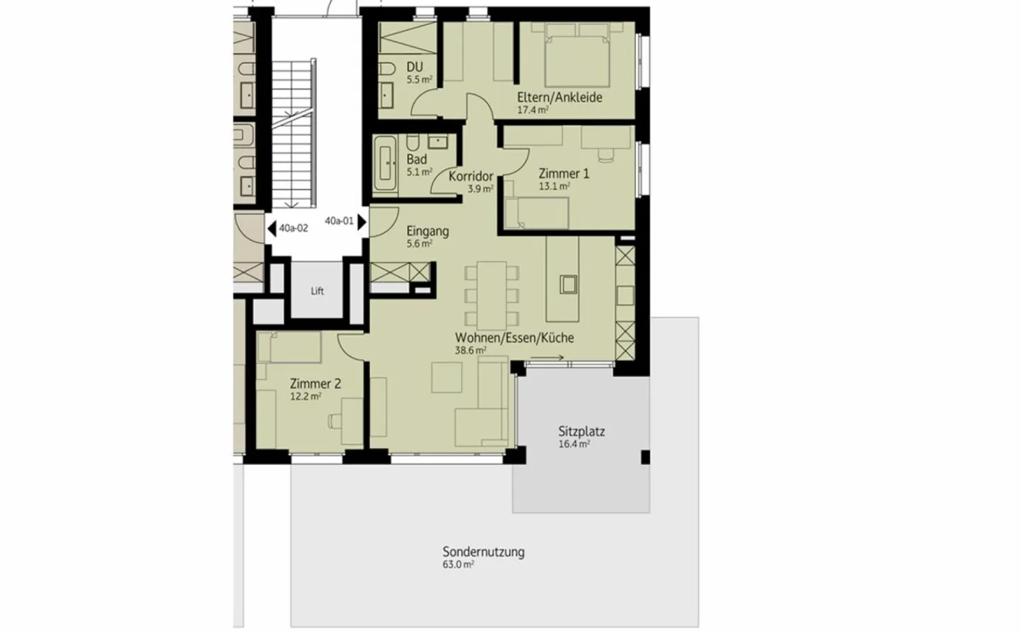 143 m² | 4.5-Zi.-Wohnung im EG | Erstbezug - Photo 8 sur 12
