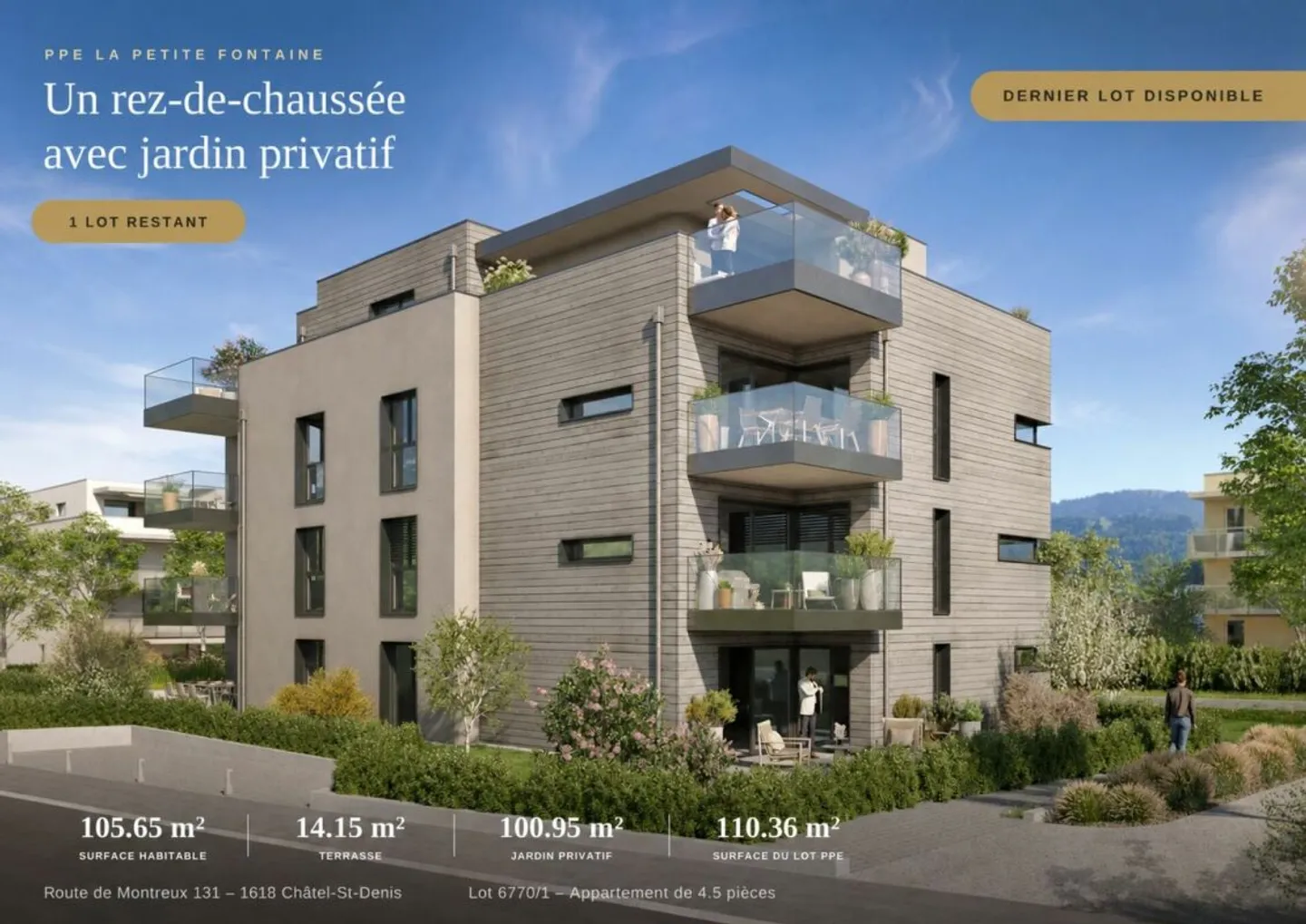 Plus que 1 lot disponible ! Rez-de-chaussée de 4.5 pièces avec grand jardin - Photo 1 sur 5