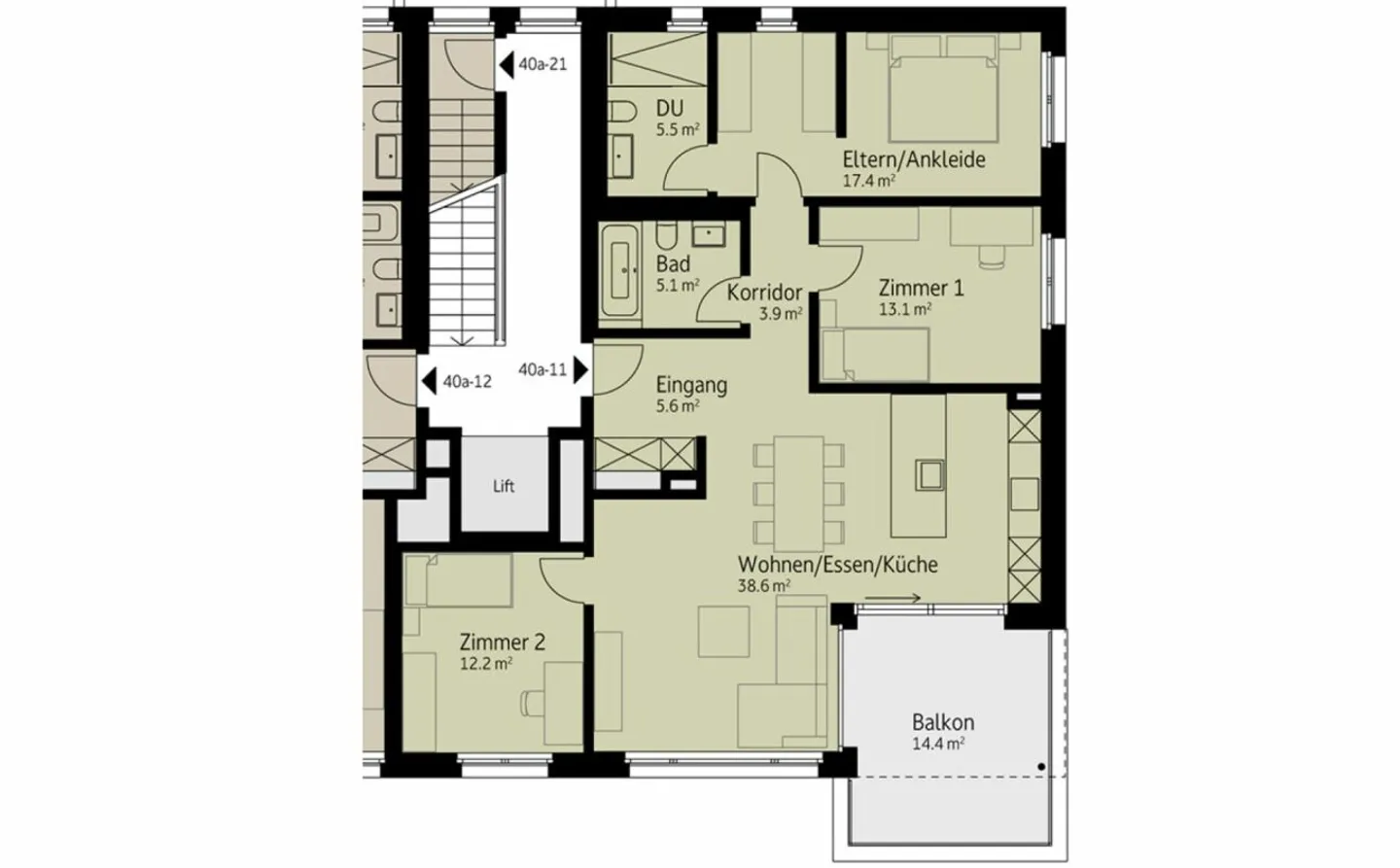 144 m² | 4.5-Zi.-Wohnung im OG | Erstbezug - Photo 8 sur 12