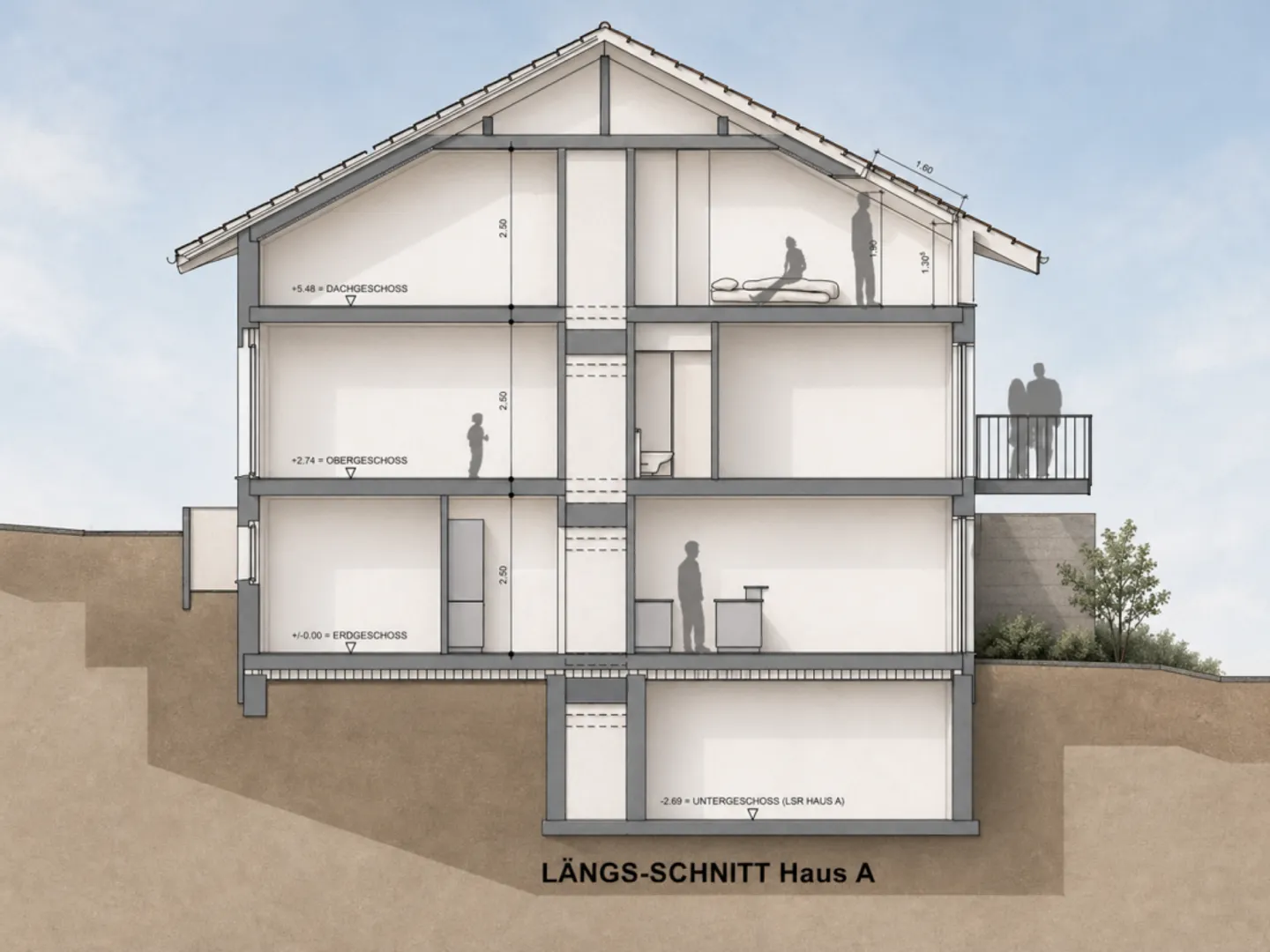 New construction of three modern upside-down single-family houses in the Seeland community of Jens - Photo 6 of 13
