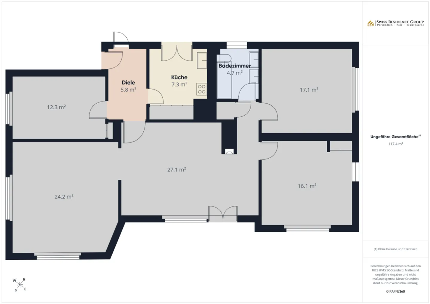 Wohnen mit Stil und Charakter - 5.5 Zimmer im Villenquartier Mettlen - Photo 12 sur 13