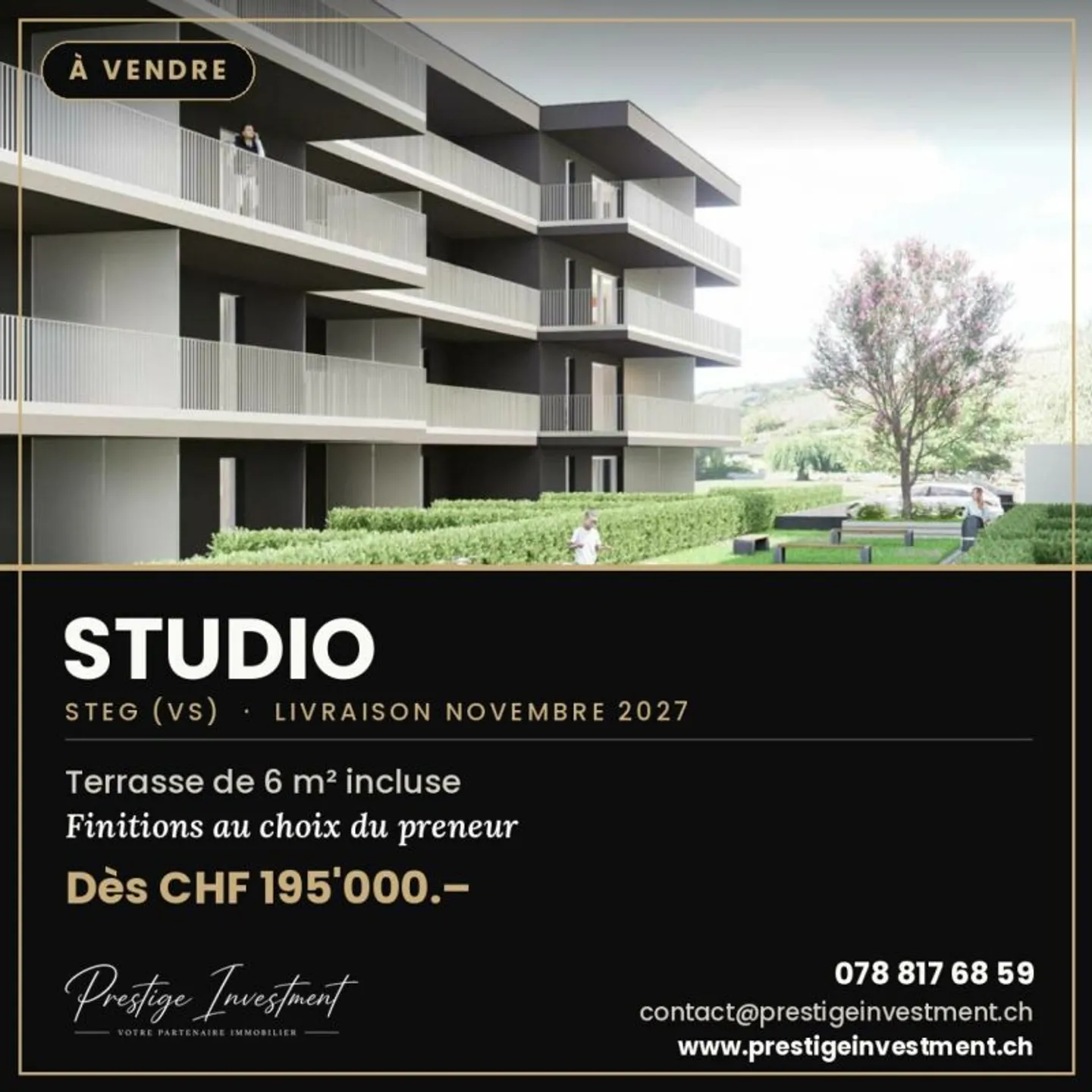 STUDIO NEUF À STEG (VS) - DÈS CHF 195'000.- - Photo 1 of 1