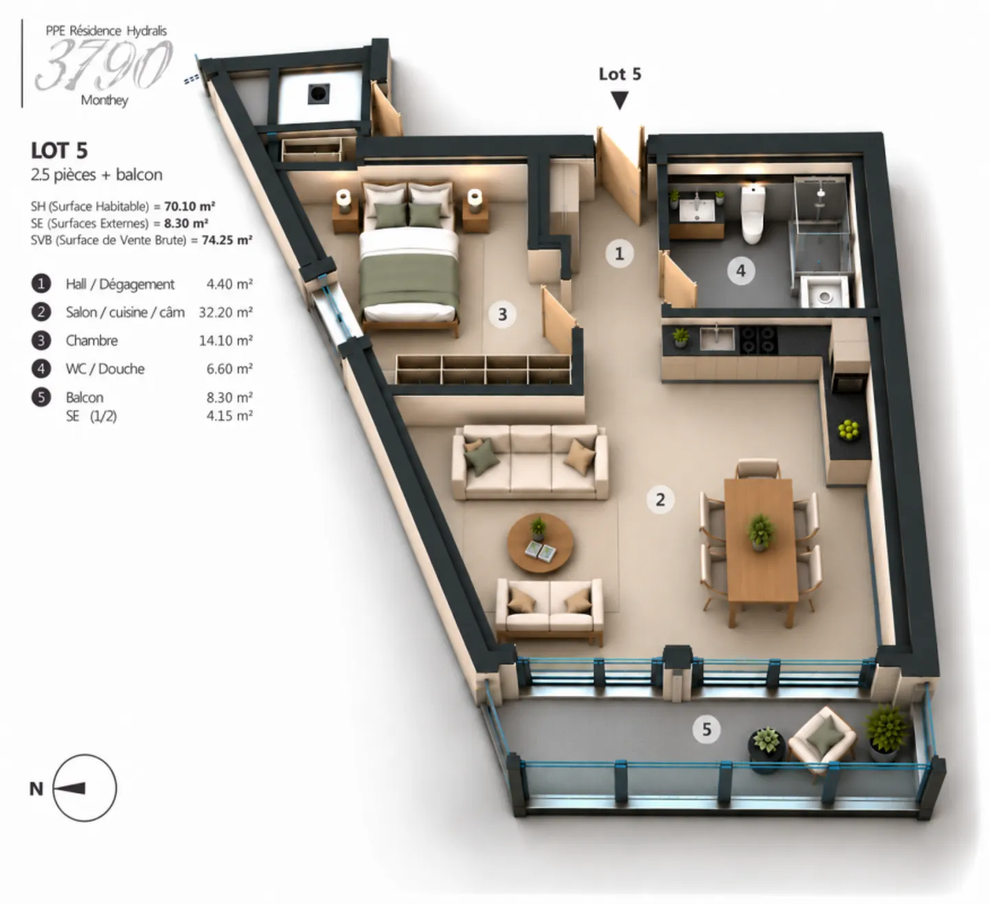 Charmant appartement 2,5 pièces - Photo 13 sur 13