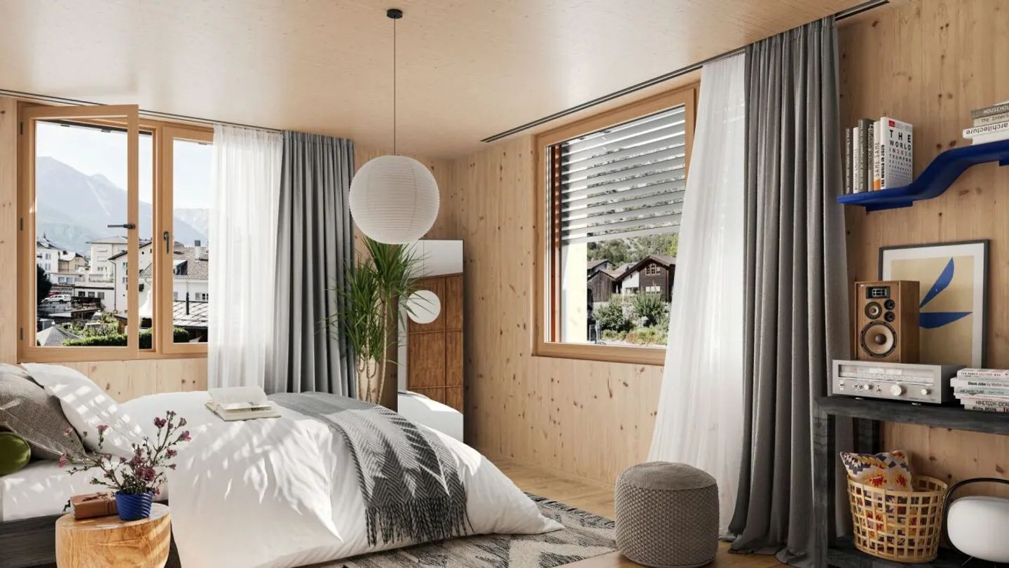 Aussergewöhnliche 5.5-Zimmer Attikawohnung in Steg - Photo 4 sur 8