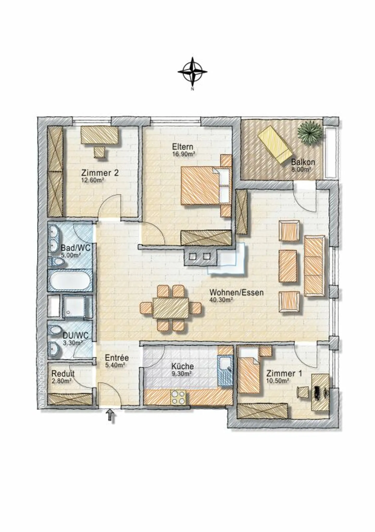 Appartamento 4.5 stanze ristrutturato con stile in una zona residenziale tranquilla di Uzwil - Foto 10 di 11