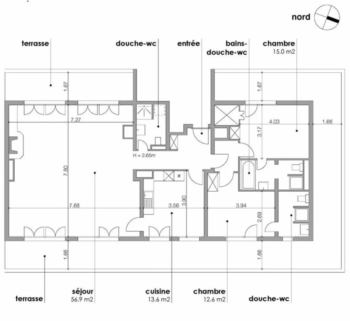 5 pièces en attique avec deux terrasses - Photo 12 sur 12