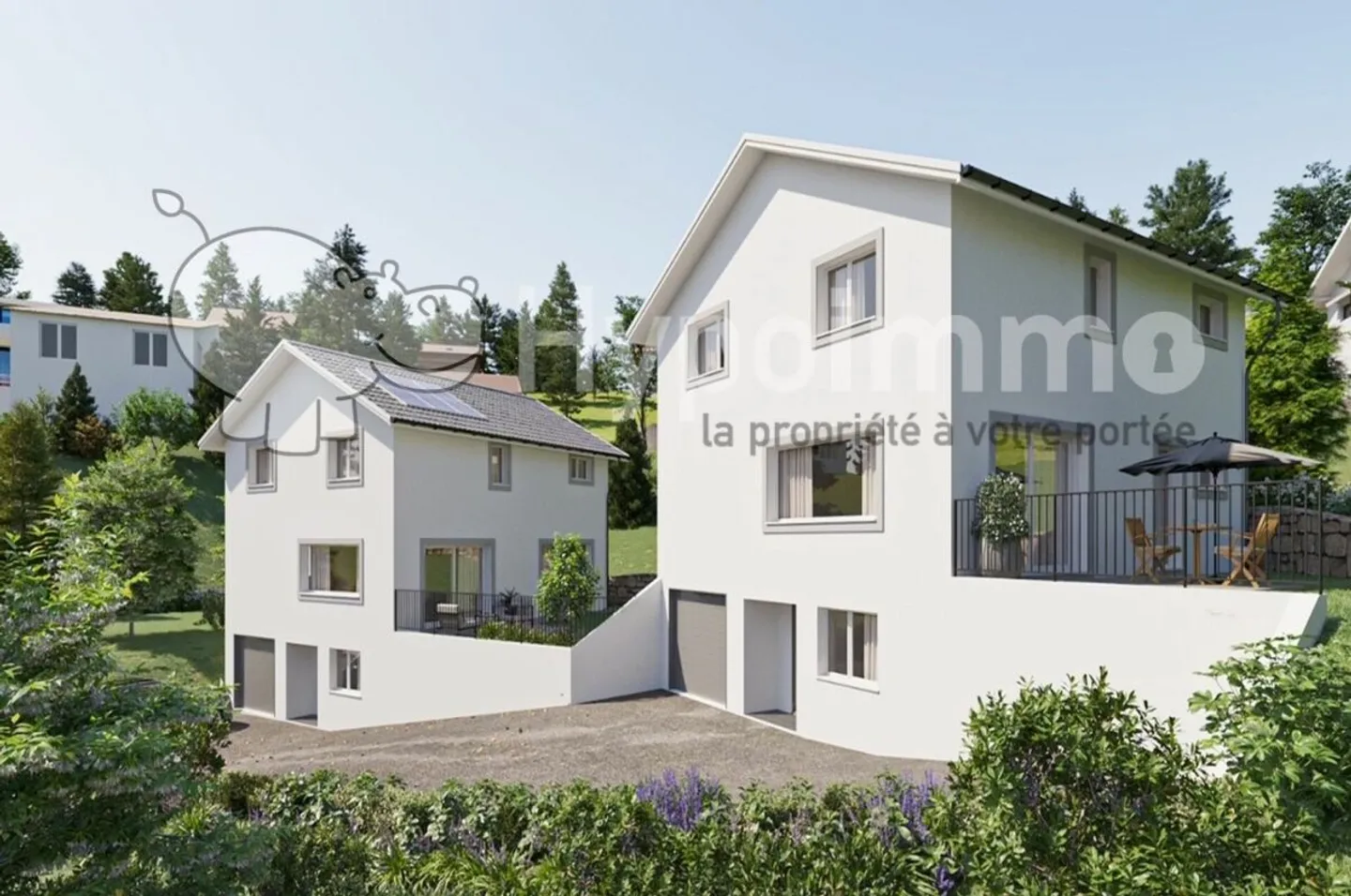 Zwei neue Villen mit 5,5 Zimmern in den Höhenlagen von Locle - Foto 1 von 11