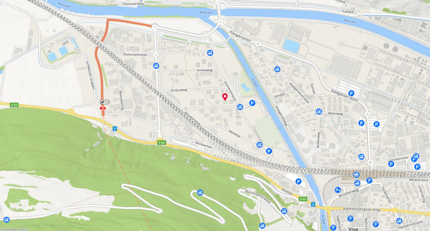 Outdoor parking space for rent in a central location / Visp West - Photo 4 of 5