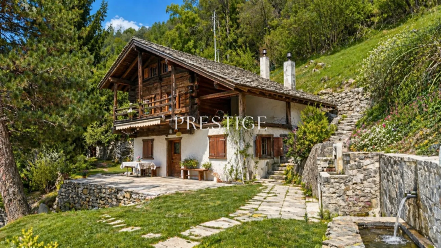Chalet rustico 5½ locali pieno di fascino da ristrutturare a Vernamiège - Foto 1 di 13