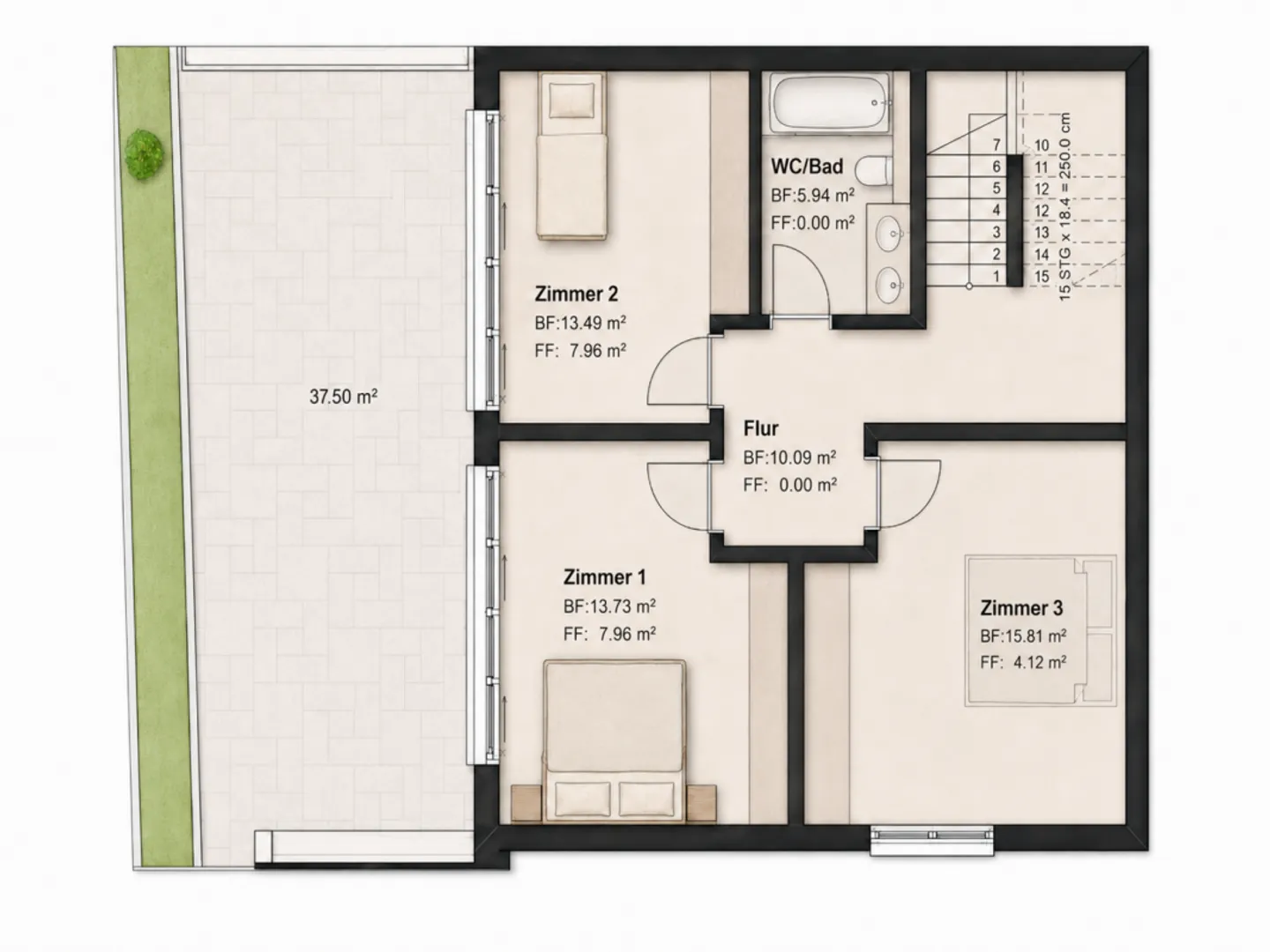 Modernes Doppeleinfamilienhaus in Balterswil - Foto 11 von 12
