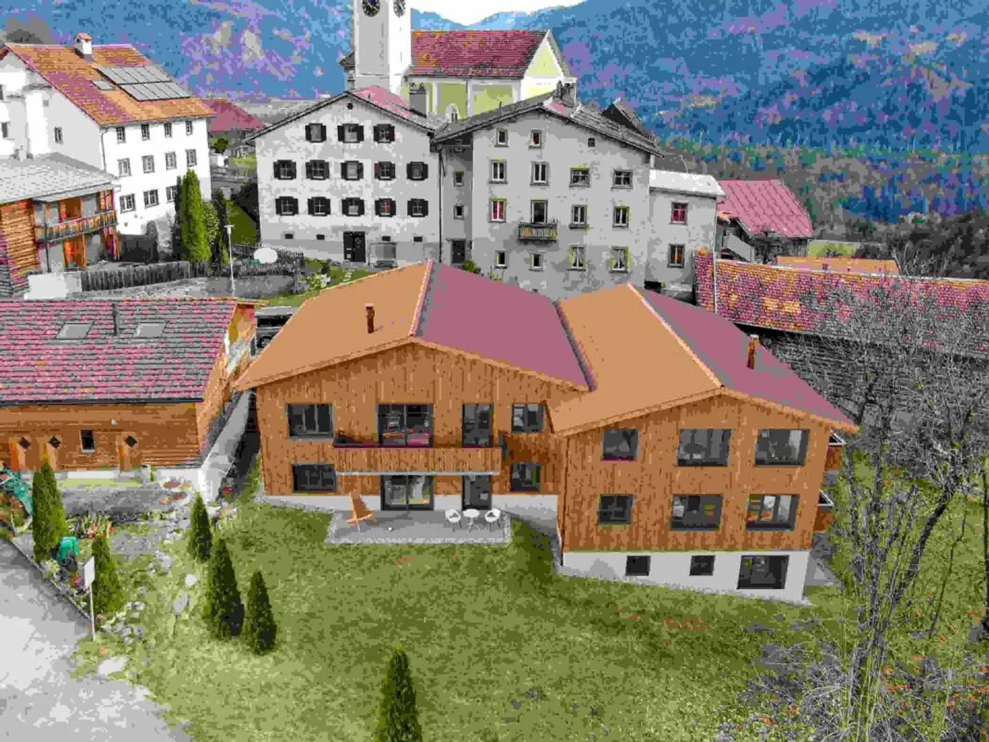 Approved new construction project with 7 residential units in an attractive location in Trin village - Photo 1 of 2