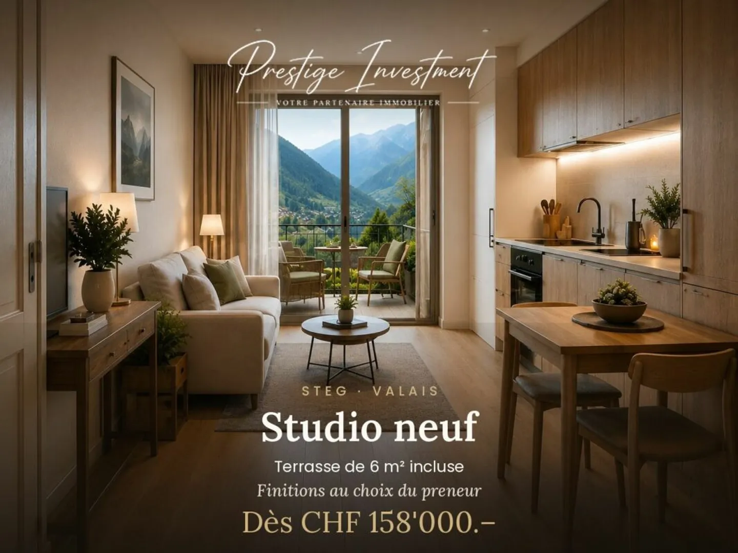 NEW STUDIO IN STEG (VS) - FROM CHF 195,000.- - Photo 1 of 1