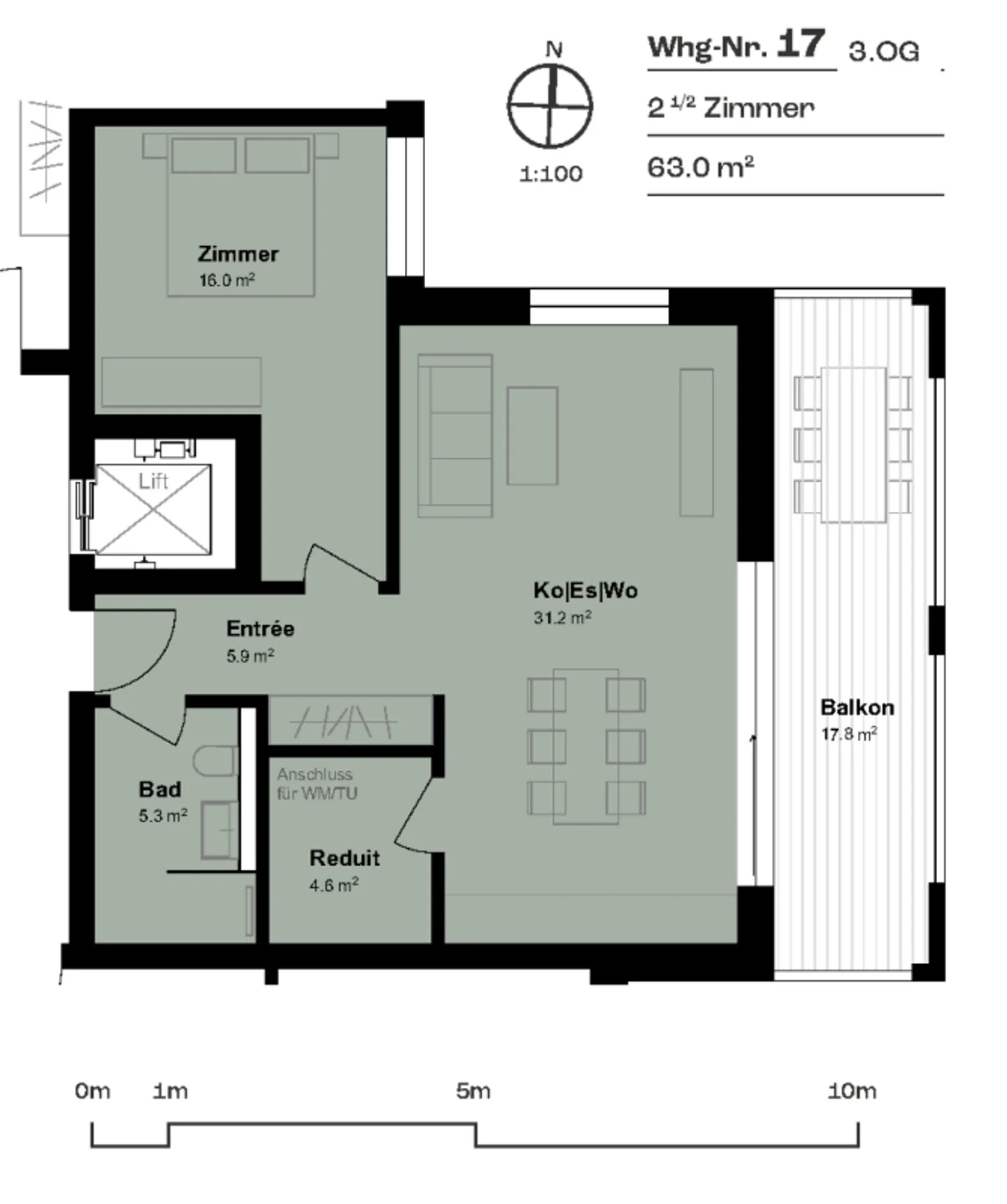 Modernes Apartment mit überdachter Terrasse - Foto 12 von 12