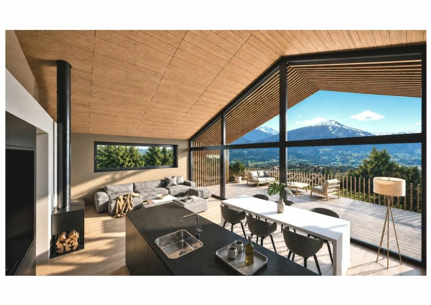 High-end semi-detached villa, with mezzanine, to be built in Grimisuat - Photo 1 of 5