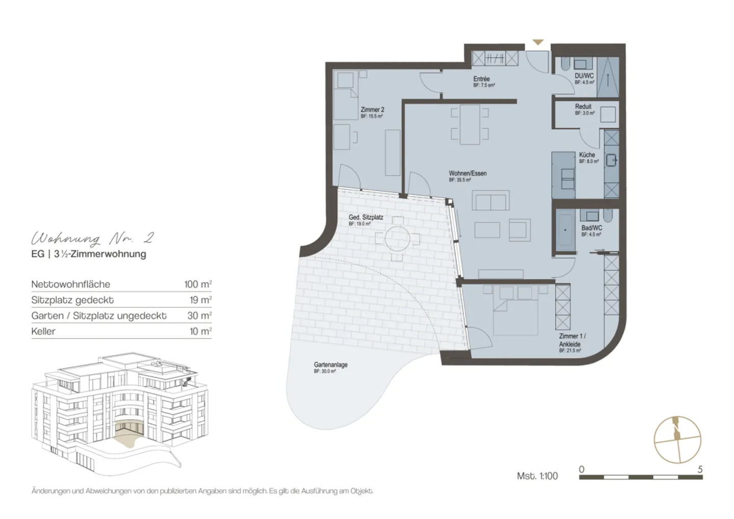 "Felice" Vitznau - Appartement de jardin de 3½ pièces avec espace extérieur privé - Photo 2 sur 2