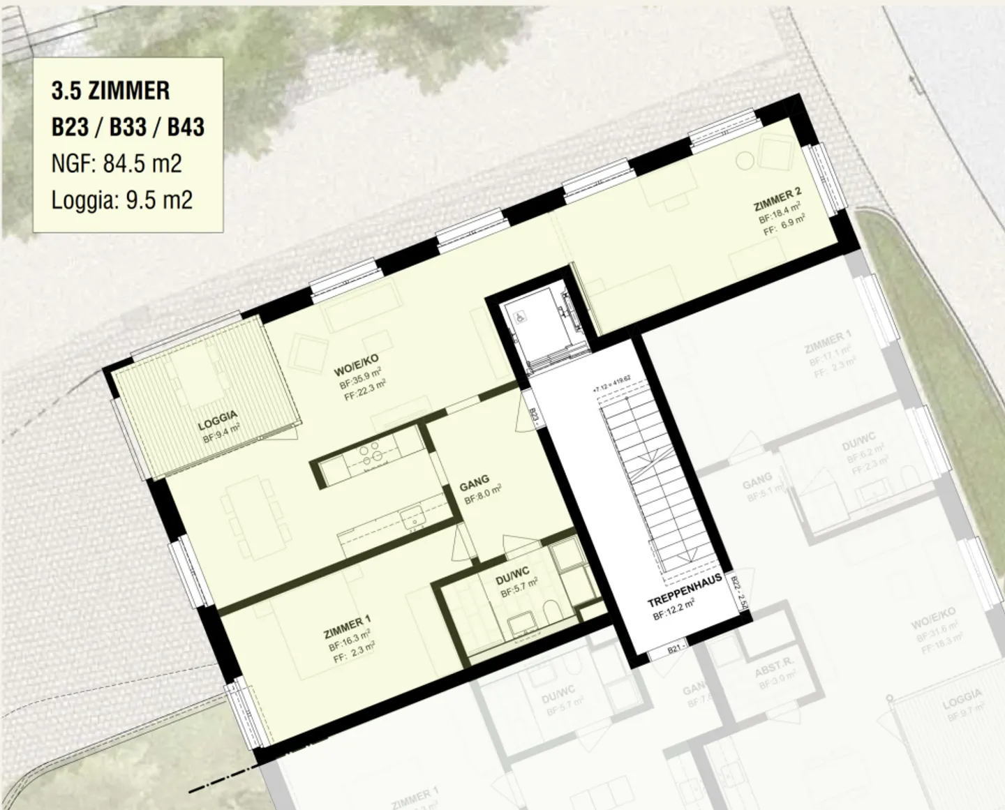 3.5-Zimmerwohnung in Benken - Foto 12 di 12