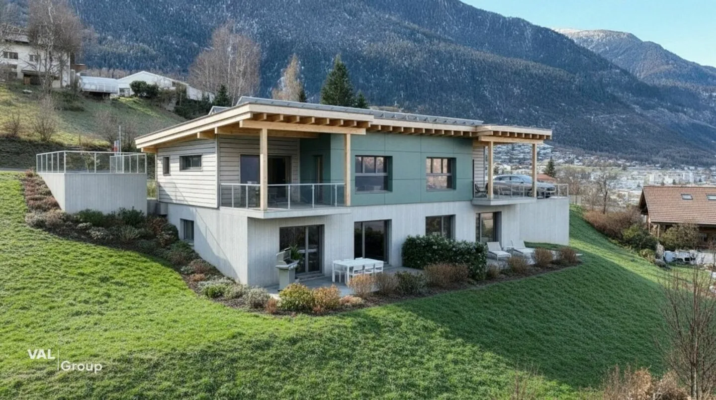 Exklusives Doppeleinfamilienhaus über den Dächern von Brig-Glis - Foto 1 von 6