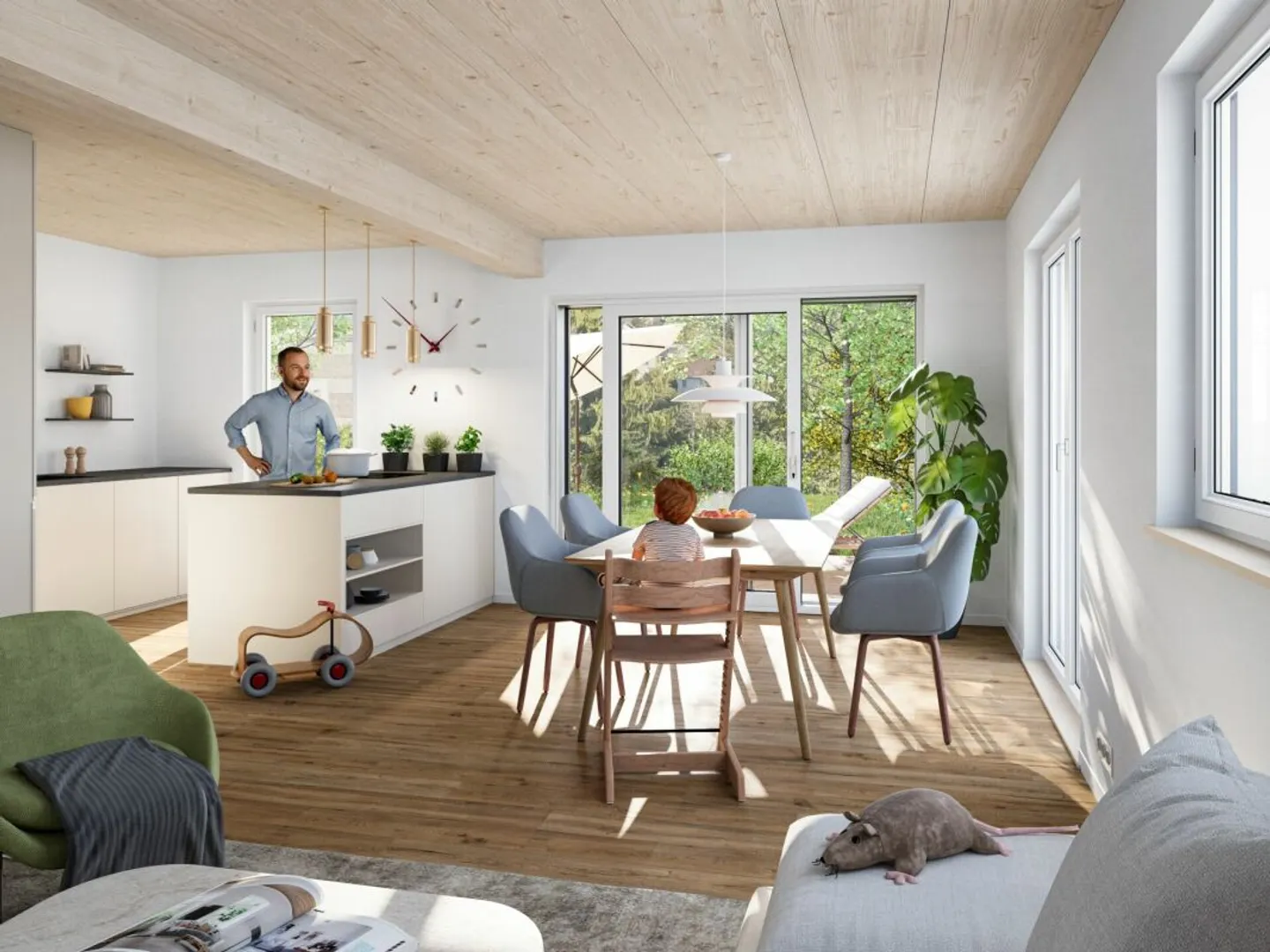 New Construction: 5½-Room Semi-Detached House in Ecological Timber Construction - Photo 3 of 9