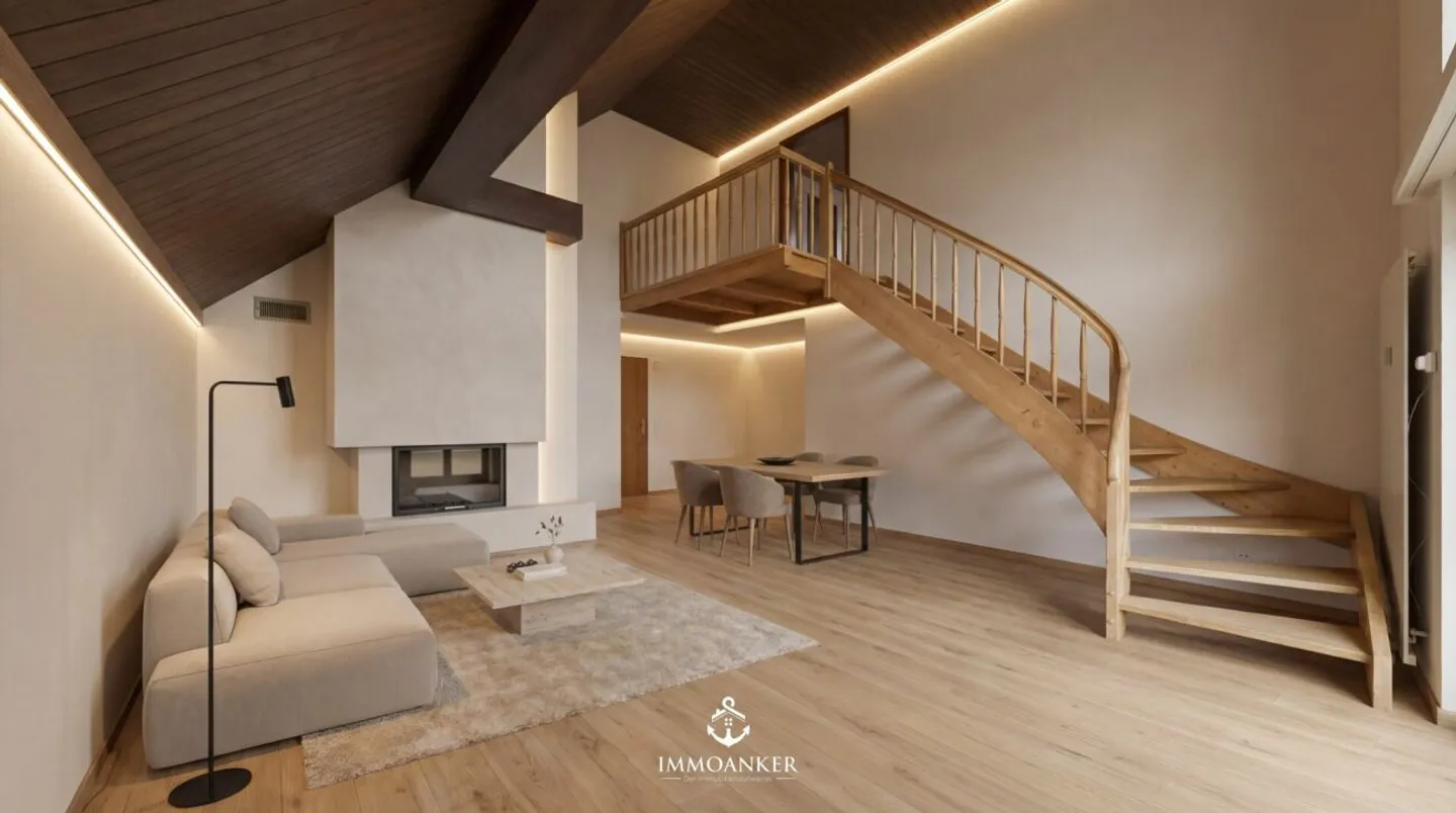 Light-flooded 4.5-room apartment with high ceiling and fireplace in Bottmingen - Photo 4 of 13