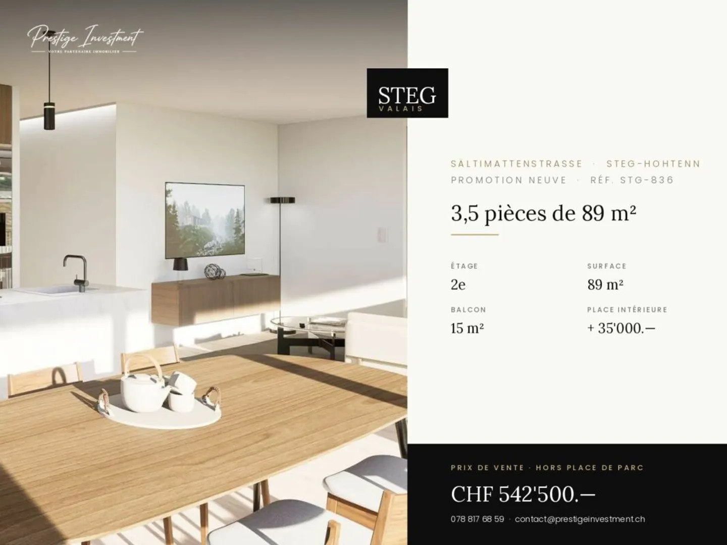 STG-836 ? 3,5 pièces de 89 m², 2ème étage, CHF 542'500.-- - Photo 1 of 5