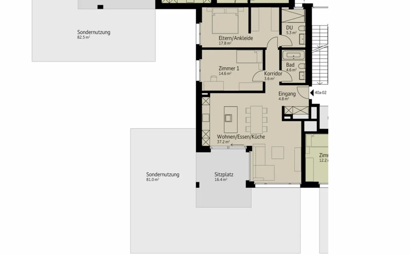 126 m² | 3.5-Zi.-Wohnung im EG | Erstbezug - Photo 8 sur 12