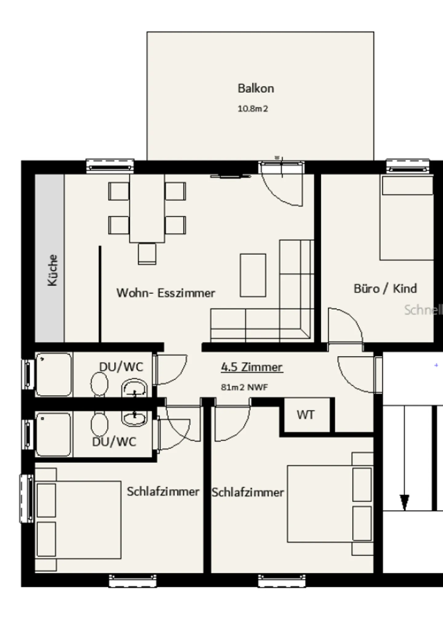 Appartamento 4.5 stanze in posizione centrale - Foto 7 di 7