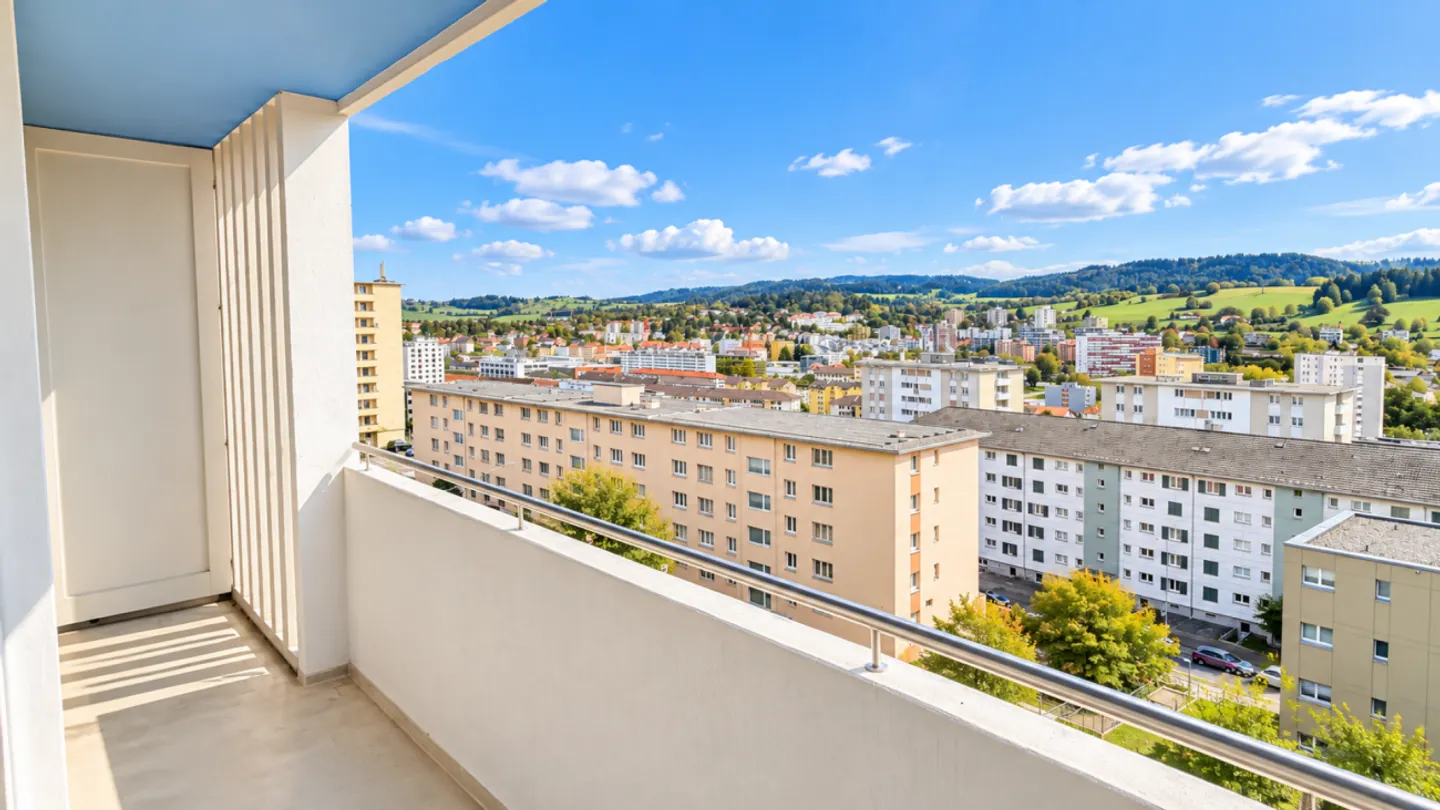 Beautiful bright 3-room apartment with balcony and magnificent unobstructed view in La Chaux-de-Fonds - Photo 8 of 13