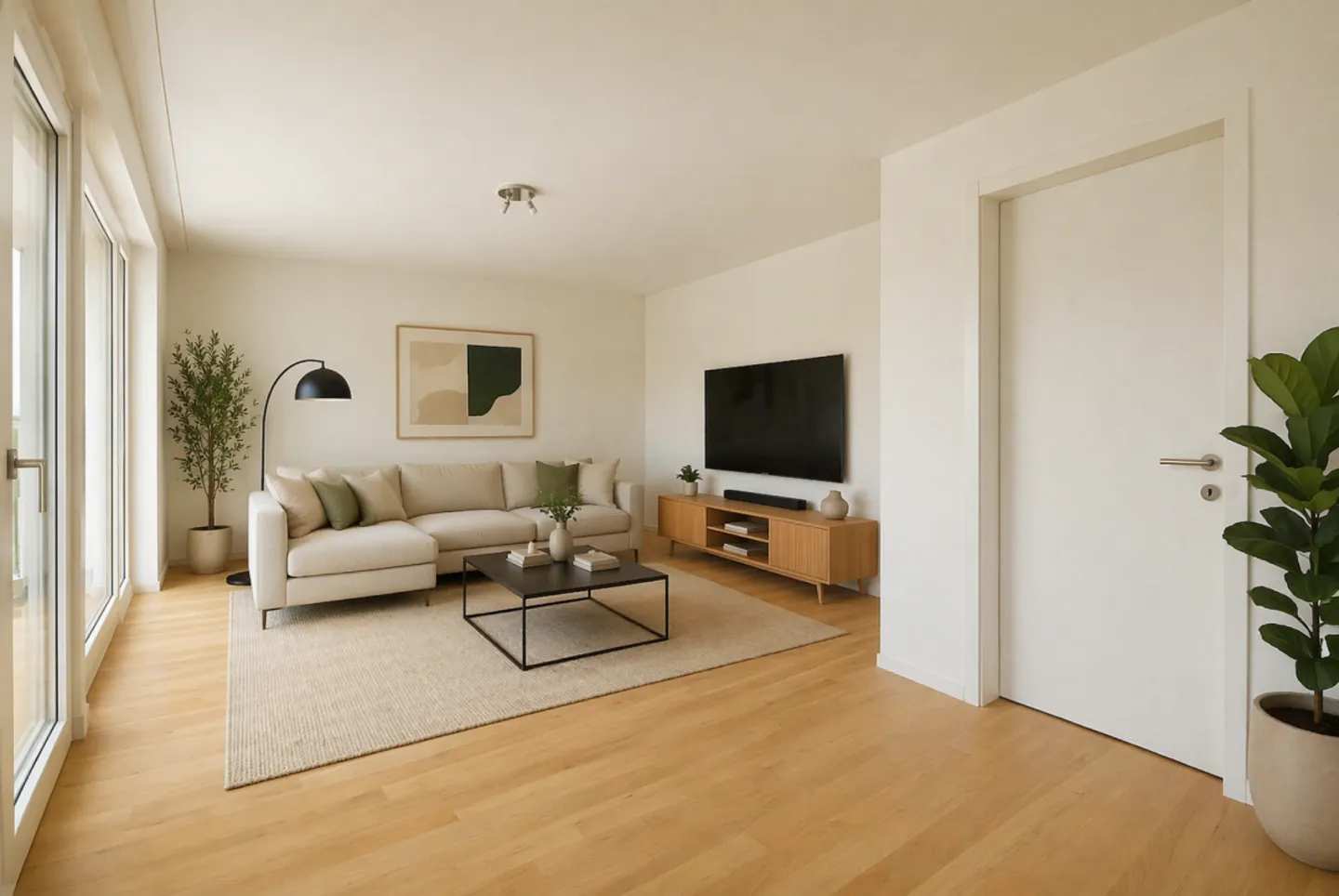 Moderne 3.5-Zimmer-Wohnung mit Südbalkon, Bergsicht &amp; Garage - Photo 1 of 13